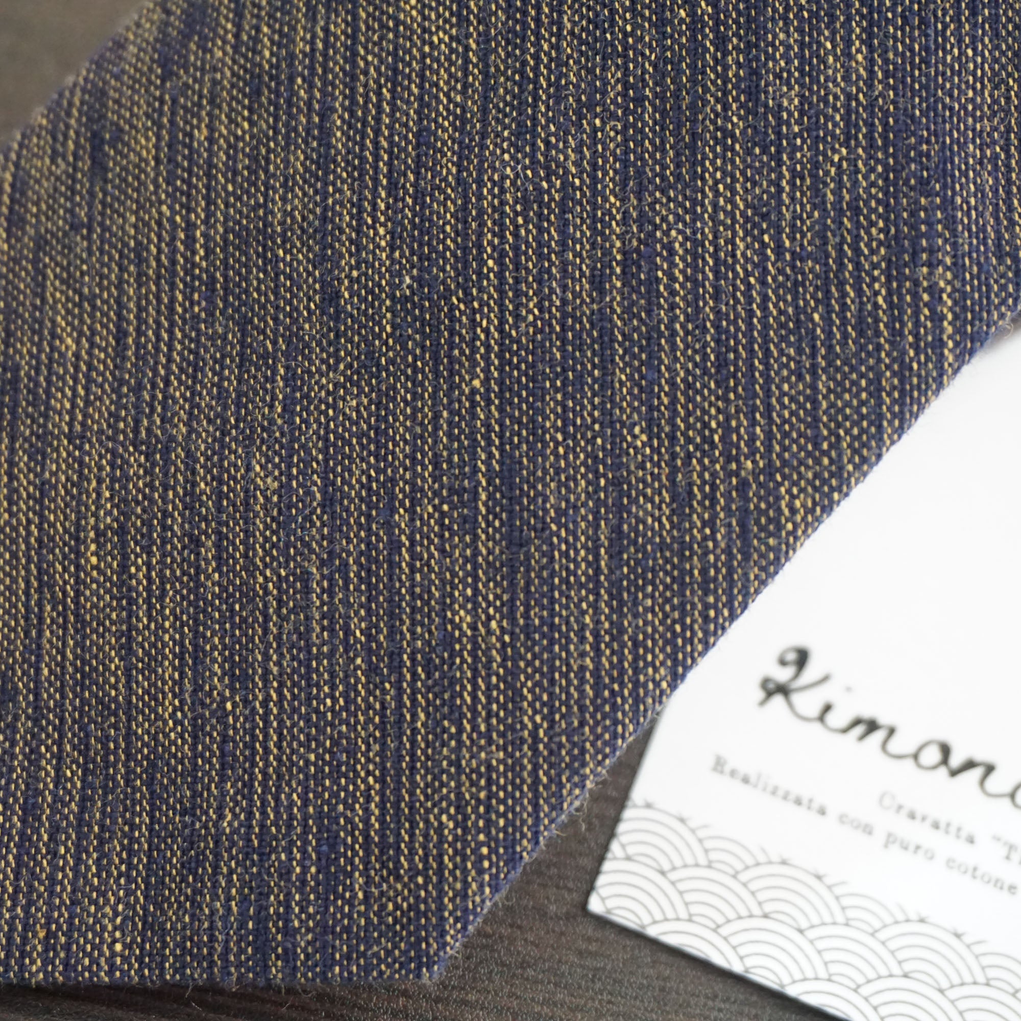 久留米絣 ネクタイ | 雲絣 | カラシ×紺 | Kimonissimo【次回入荷1月