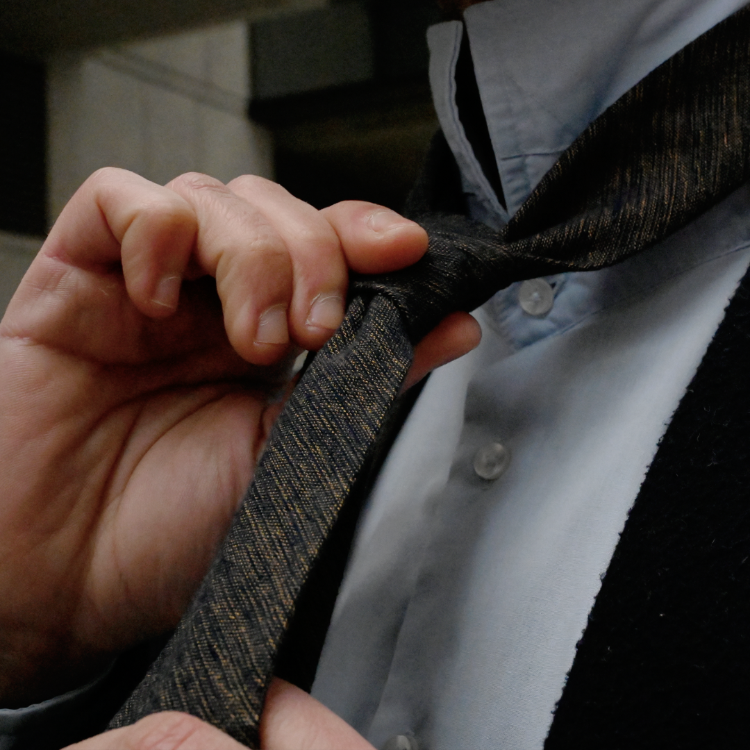 久留米絣 ネクタイ | 雲絣 | カラシ×紺 | Kimonissimo