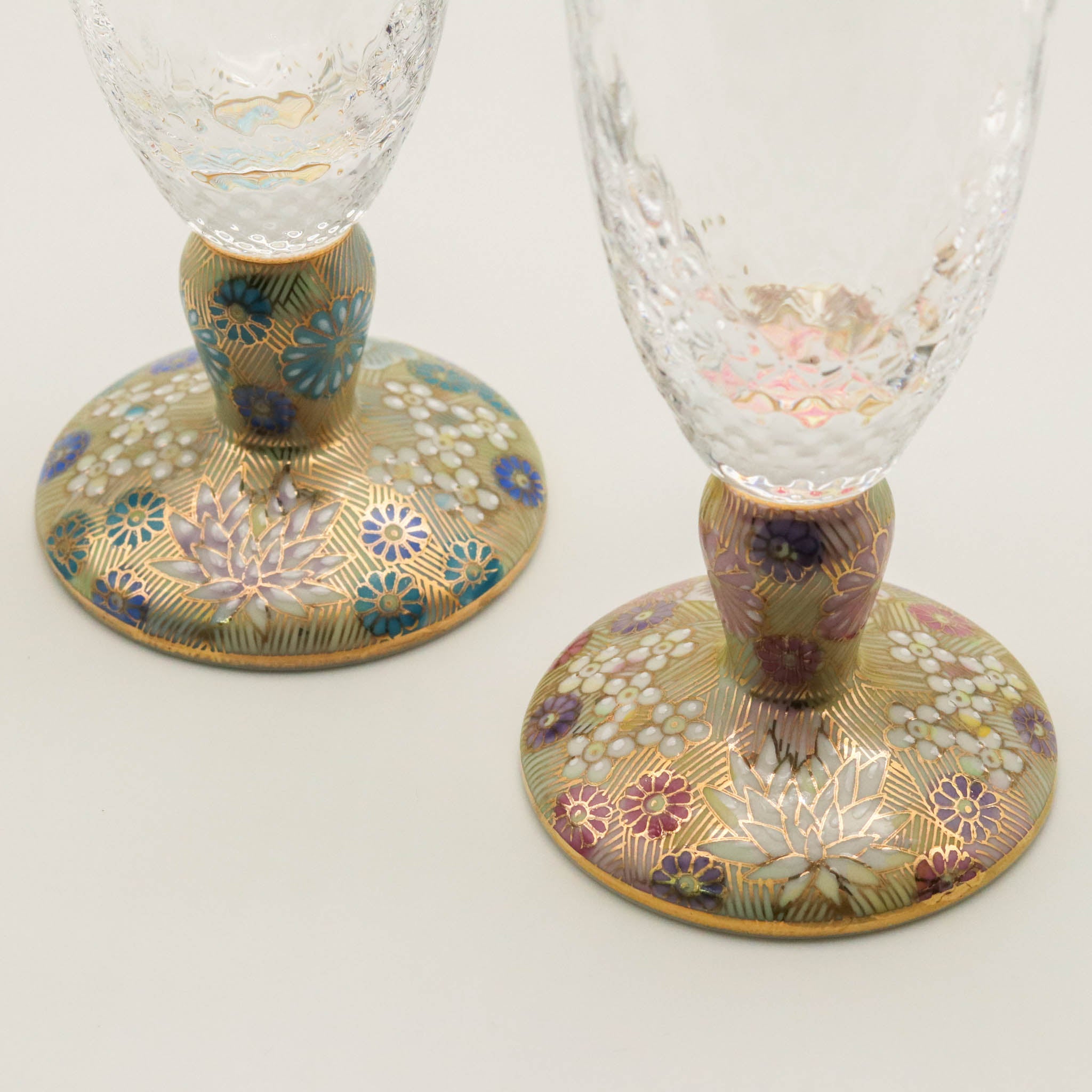 九谷和グラス | 麦酒グラス ペア | 格子 | 選べるペア3種 | 清峰堂