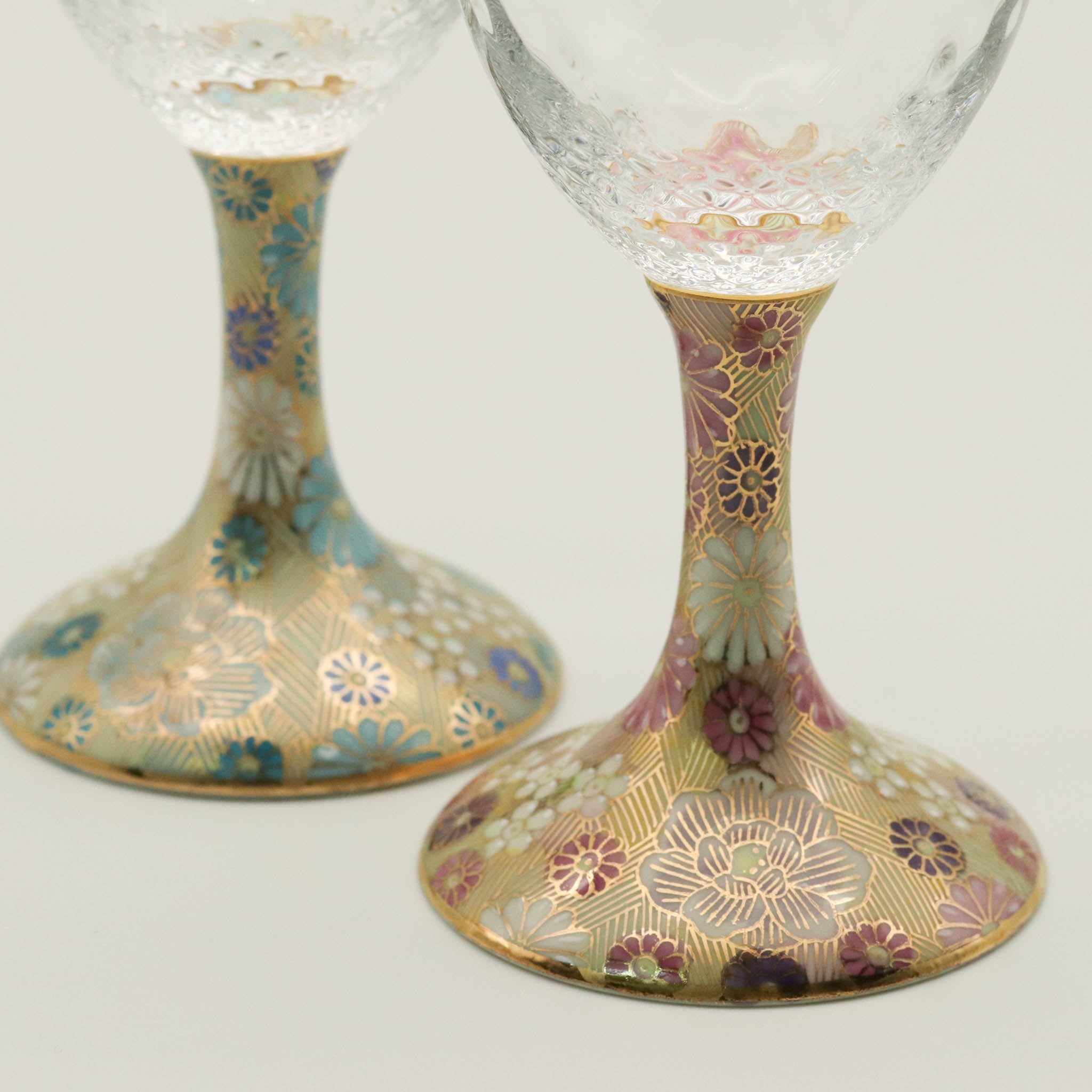 九谷和グラス | ワイン小 ペア | 格子 | 選べるペア3種 | 清峰堂