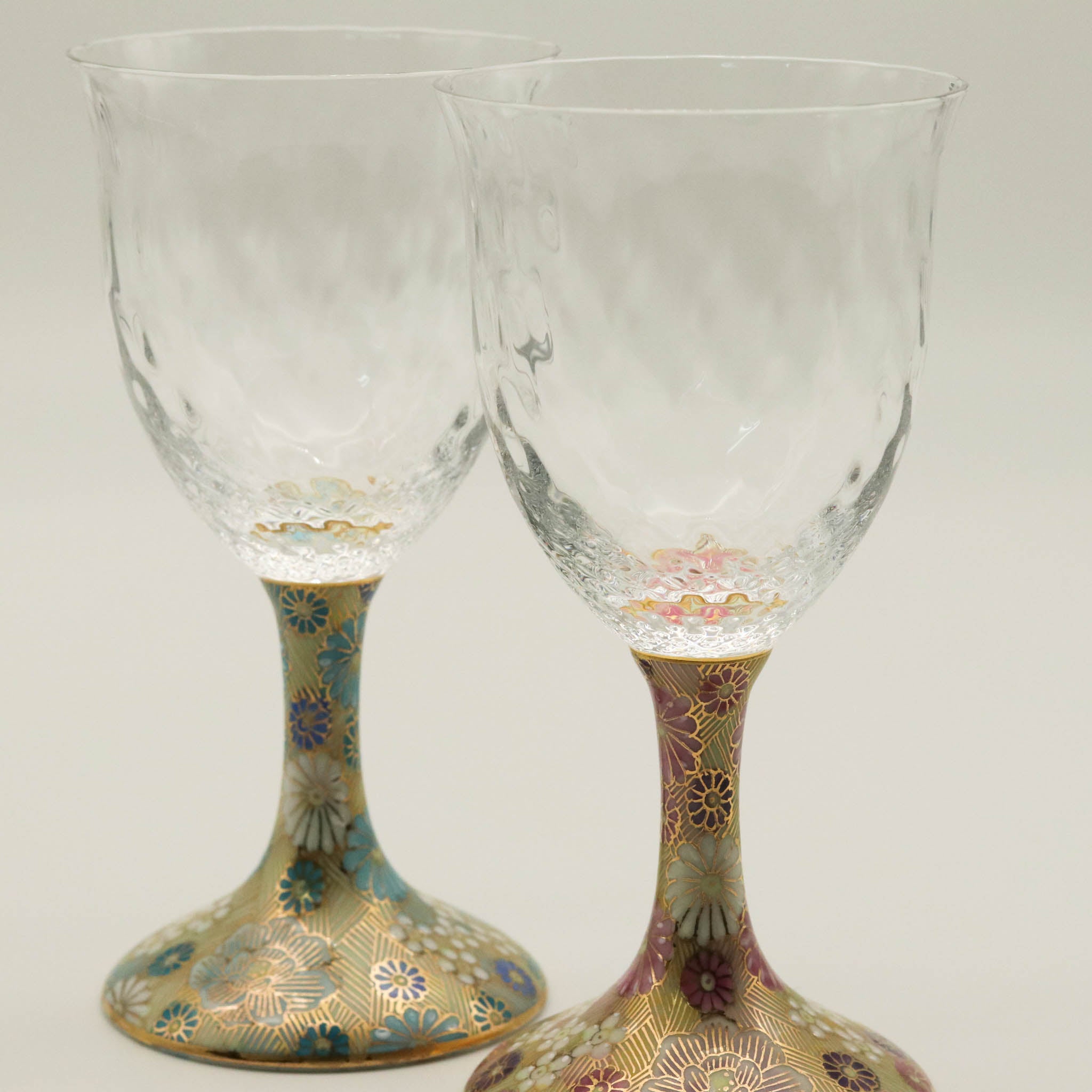 九谷和グラス | ワイン小 ペア | 格子 | 選べるペア3種 | 清峰堂