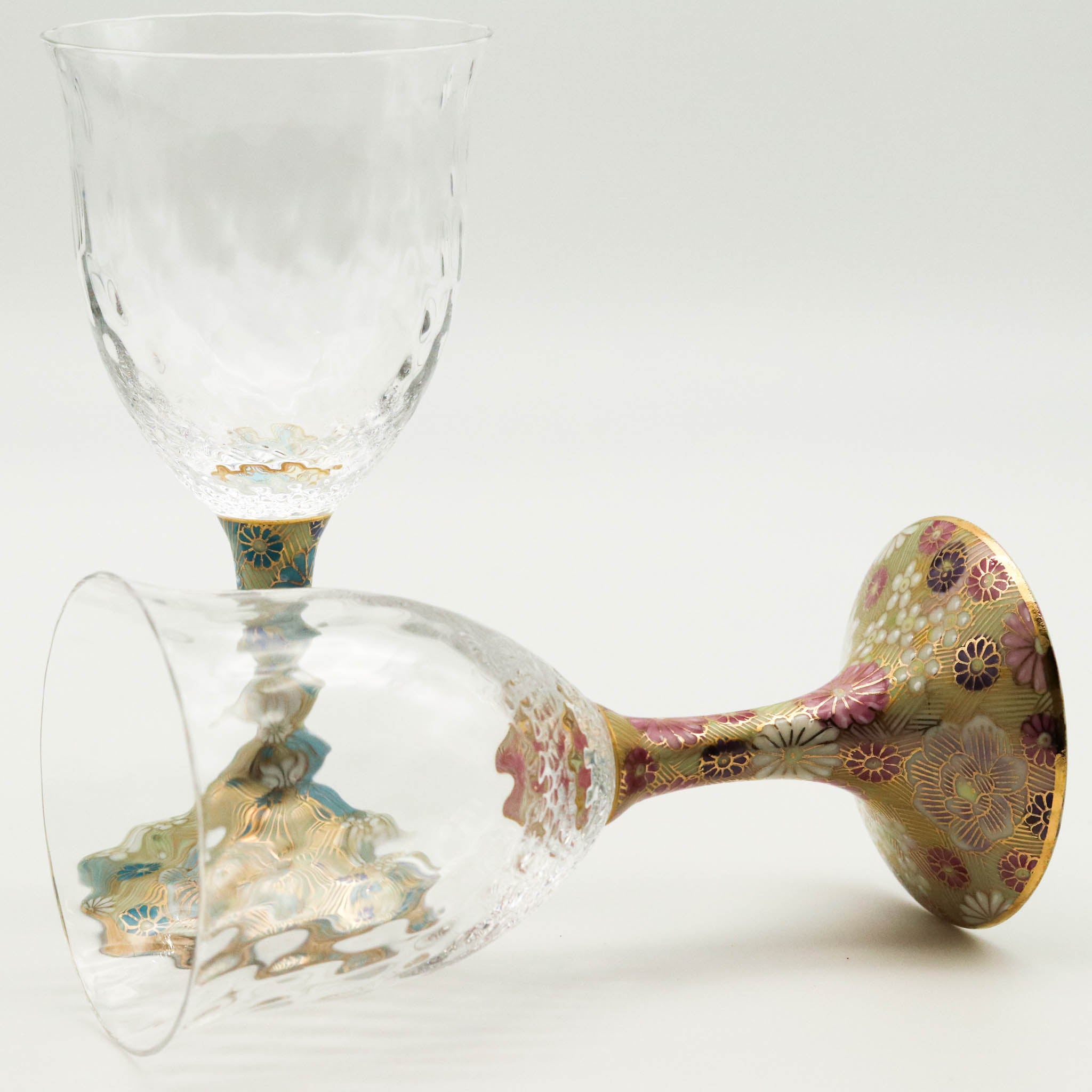 九谷和グラス | ワイン小 ペア | 格子 | 選べるペア3種 | 清峰堂