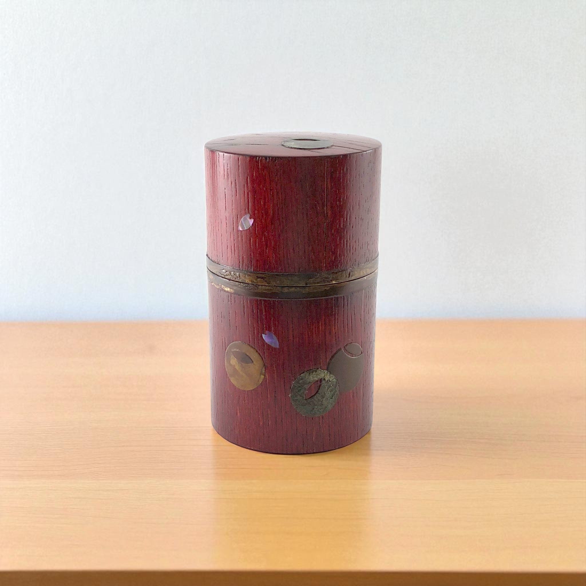 樺細工 茶筒 | ツボツボ茶入 | 茜 | 角館伝四郎