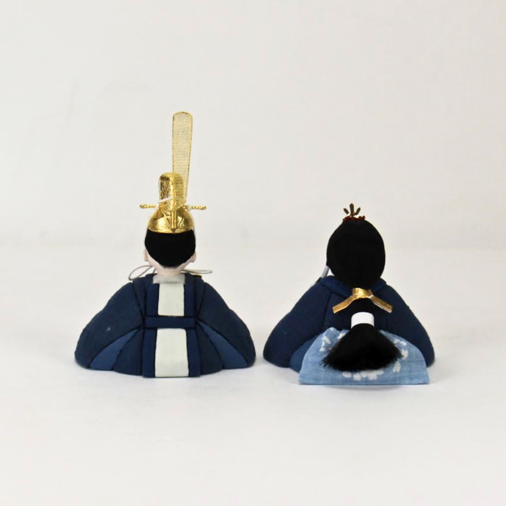 雛人形セット 藍染 | 藍染づくし 金箔仕様 | 丸型黒塗り台 | 工房