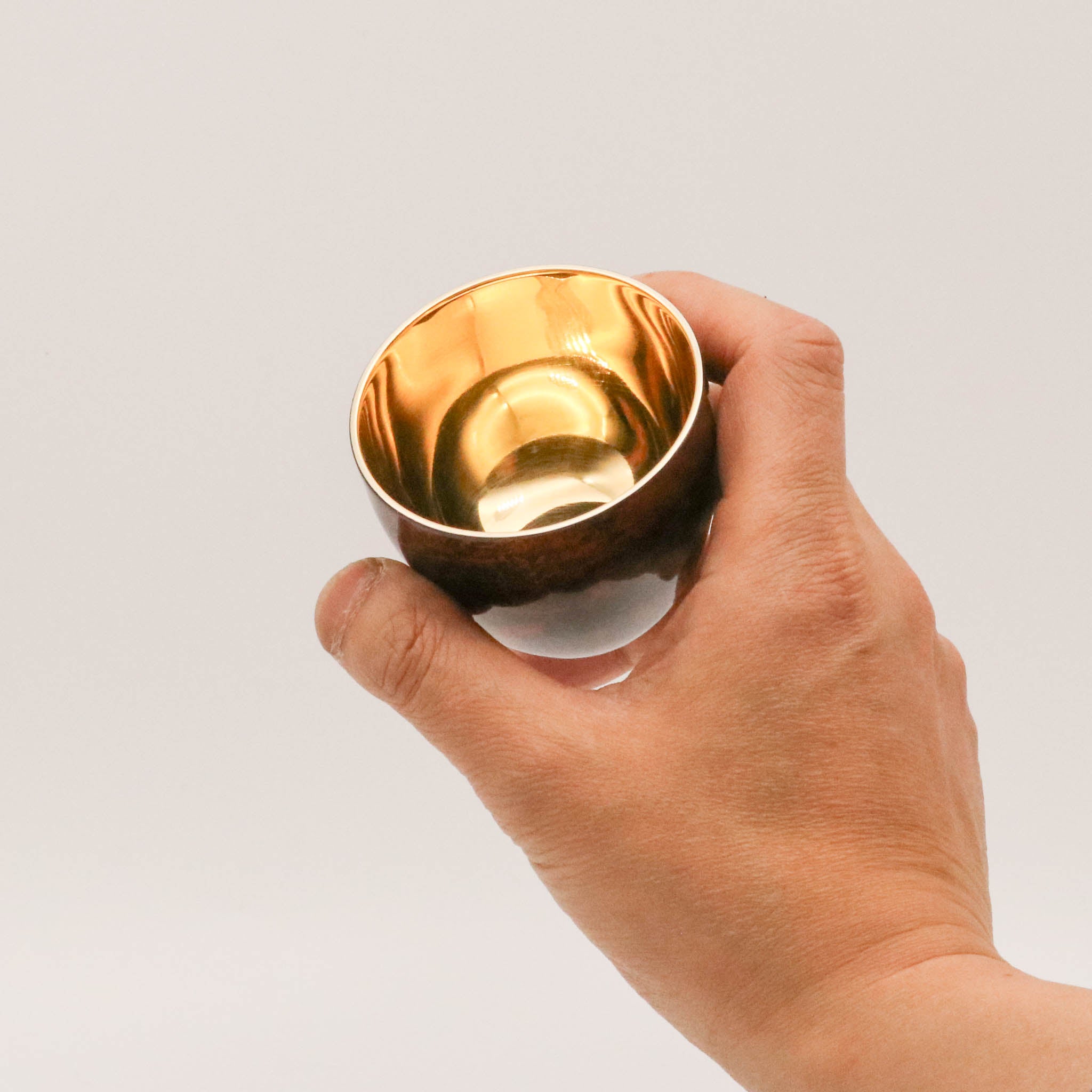 山中塗 酒器 | 漆磨 | 白檀 ぐい呑み | 二重構造 黒