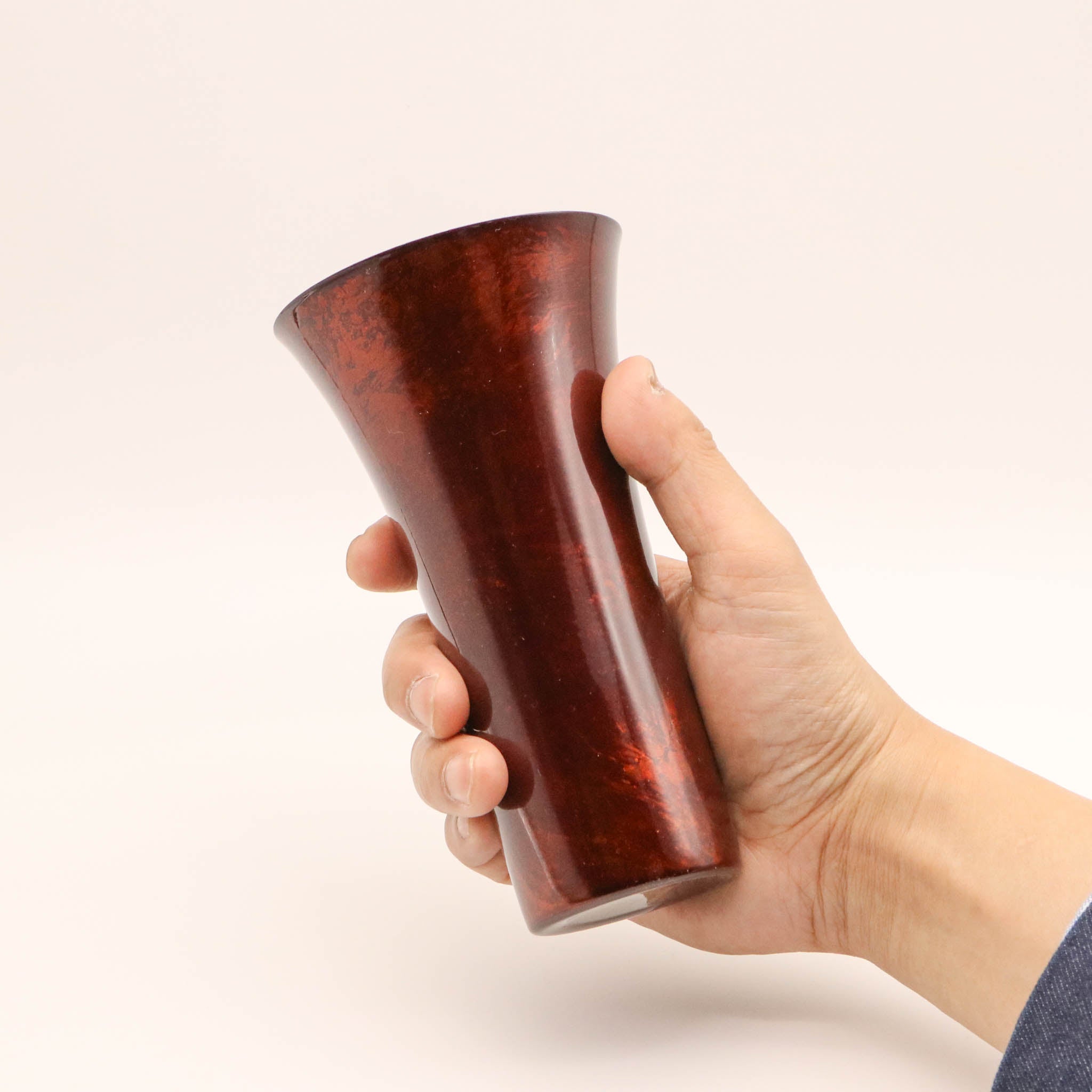 山中塗 カップ | 漆磨 | 白檀 シングル L | 黒×赤セット | ウチキ