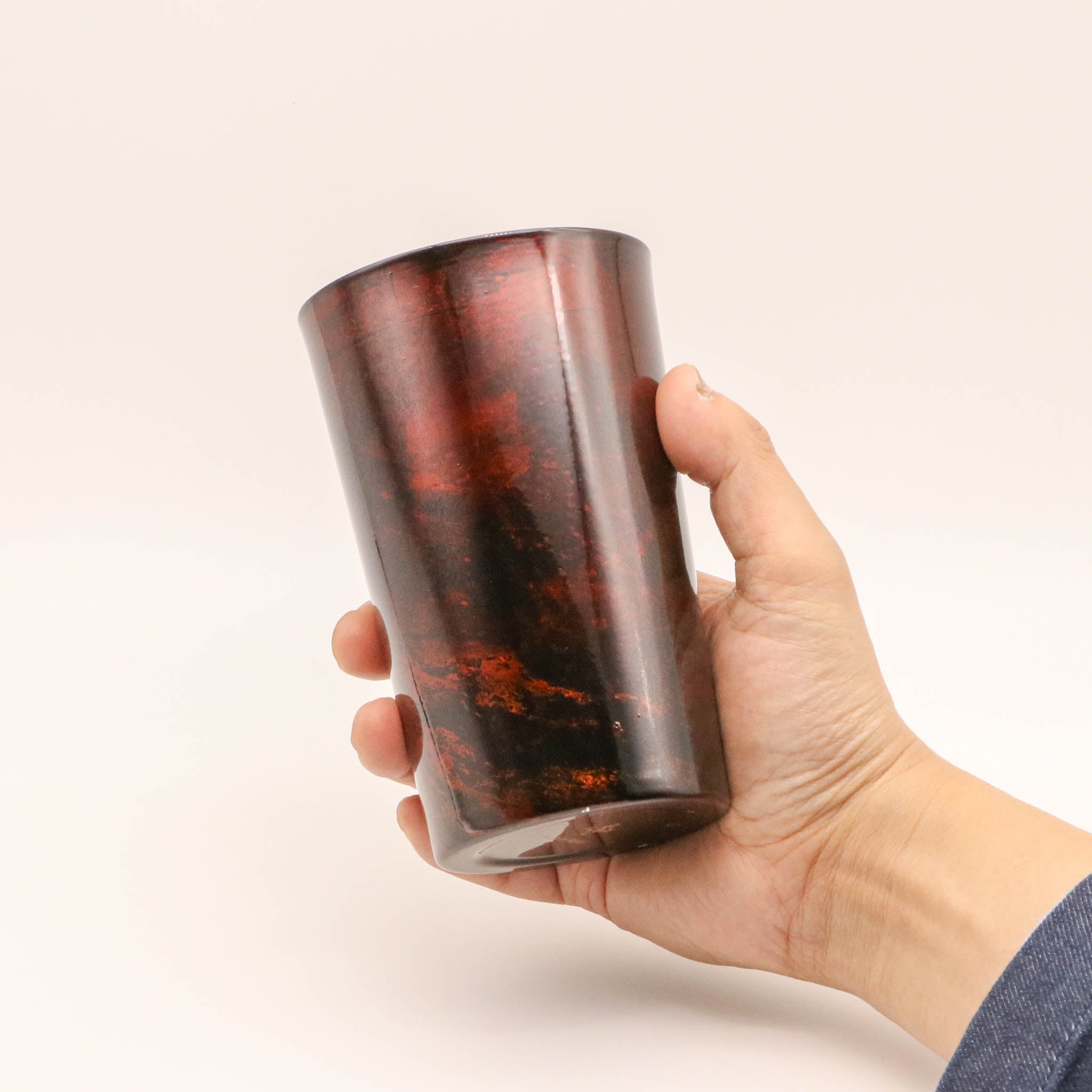 山中塗 カップ | 漆磨 | 白檀 ハイボール | 二重構造 黒×赤セット | ウチキ