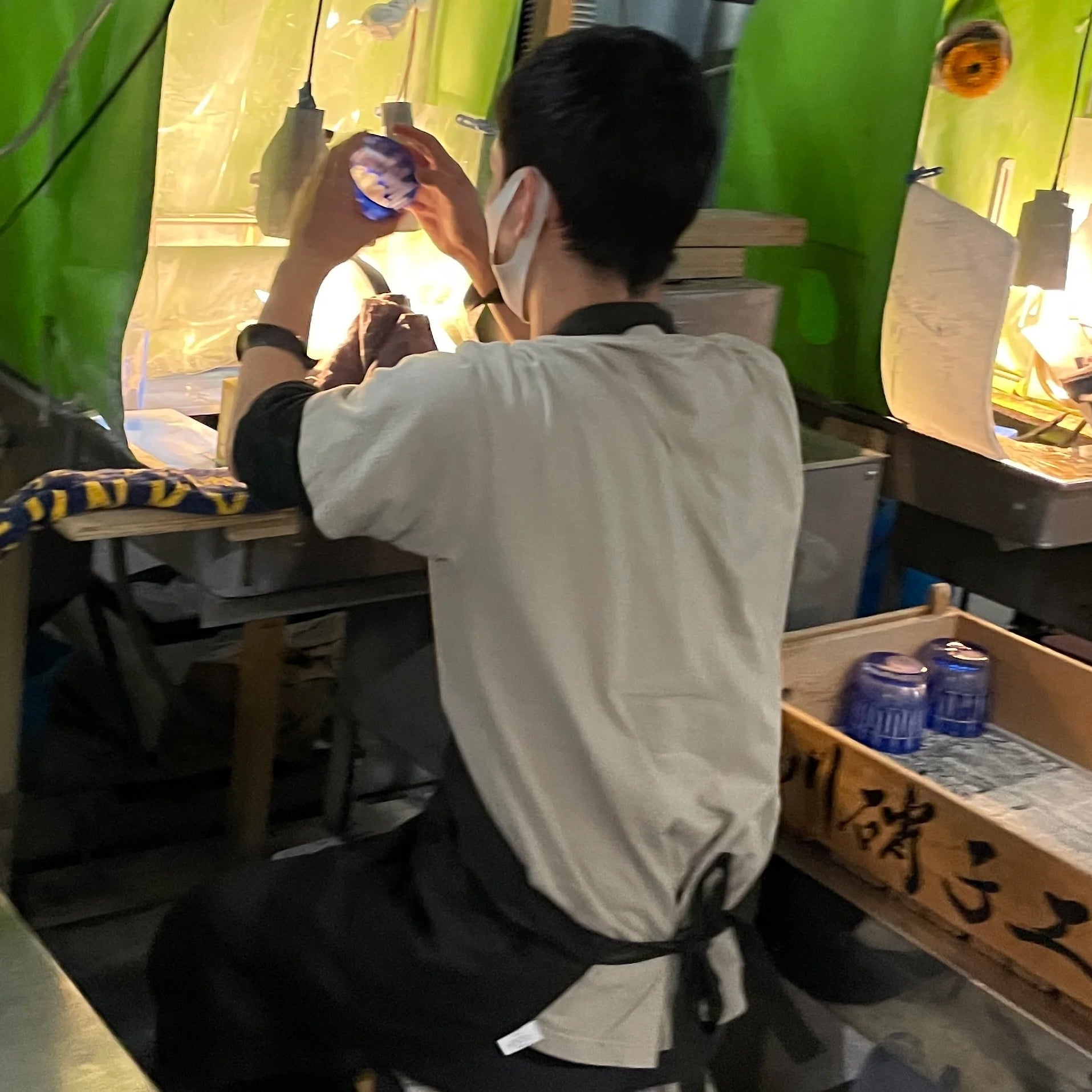 小樽切子 ぐい呑み | 燦 | 金赤琥珀 | 深川硝子工芸