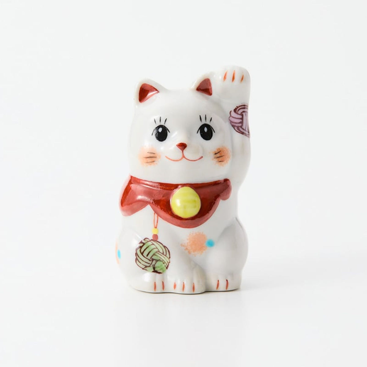 九谷焼 置物 | ミニ招き猫 水引-結- ペアセット | 赤/黒 | 虚空蔵窯