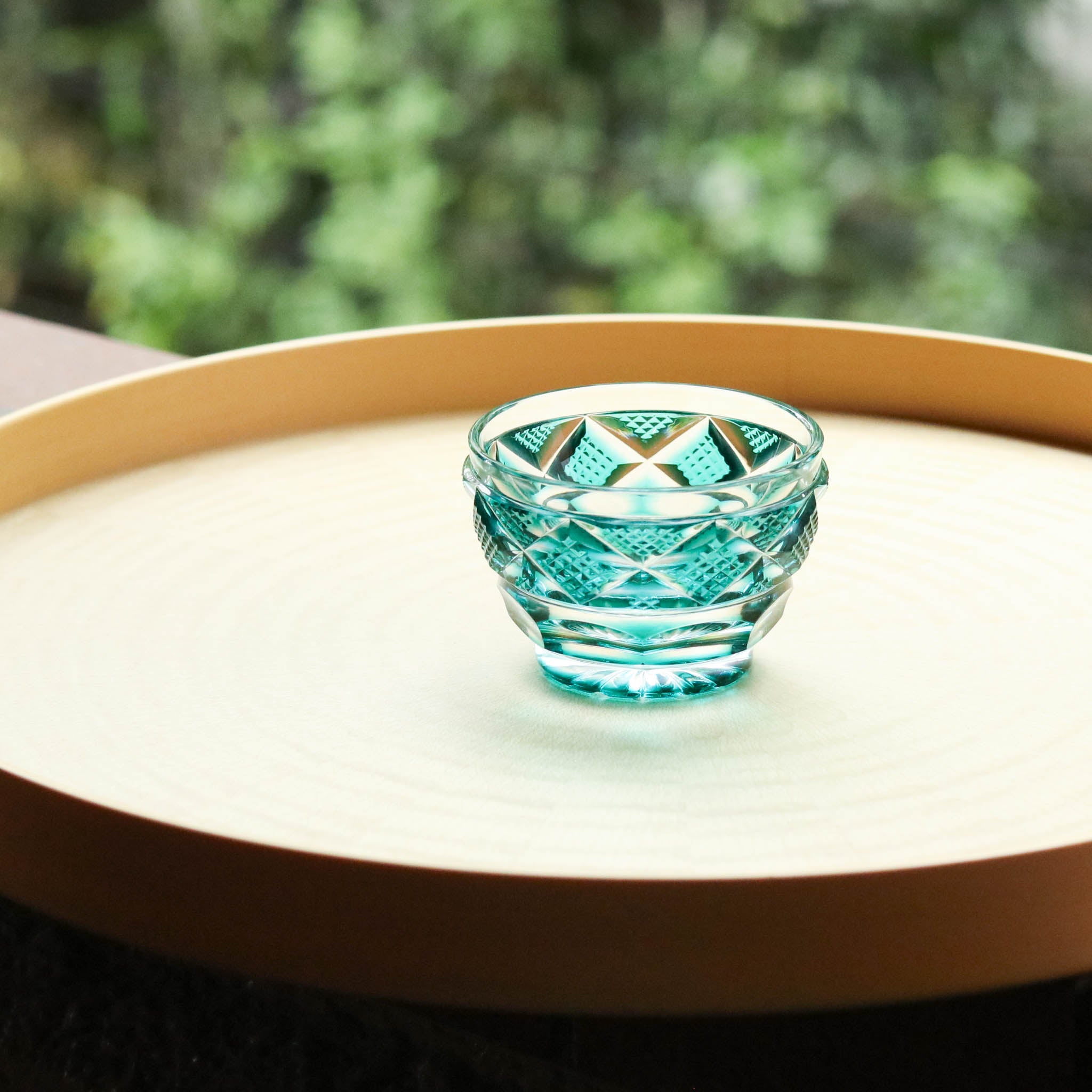 薩摩切子 冷酒おちょこ | 伝匠猪口  小 | 緑 | 薩摩びーどろ工芸