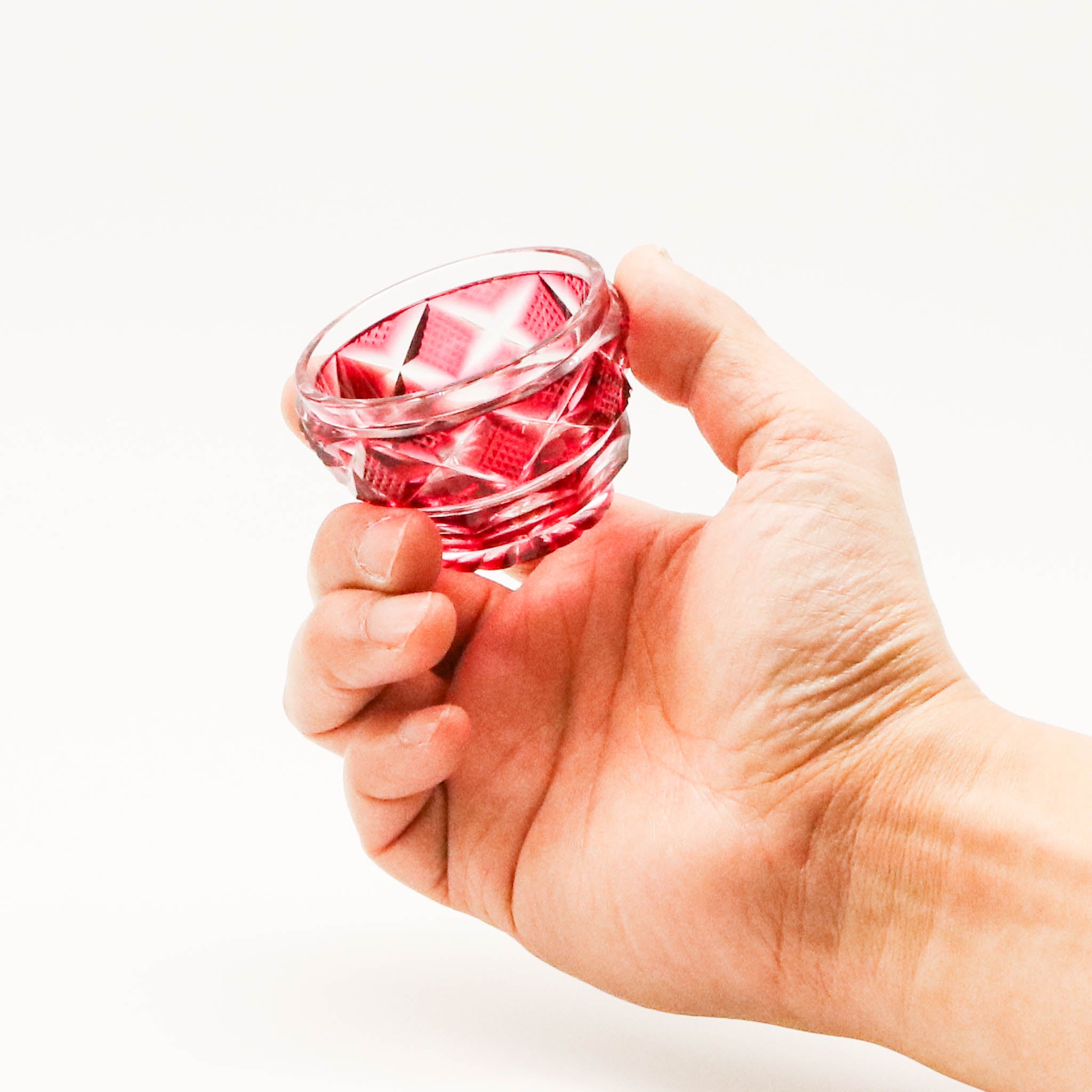 薩摩切子 冷酒おちょこ | 伝匠猪口 小 | 金赤 | 薩摩びーどろ工芸