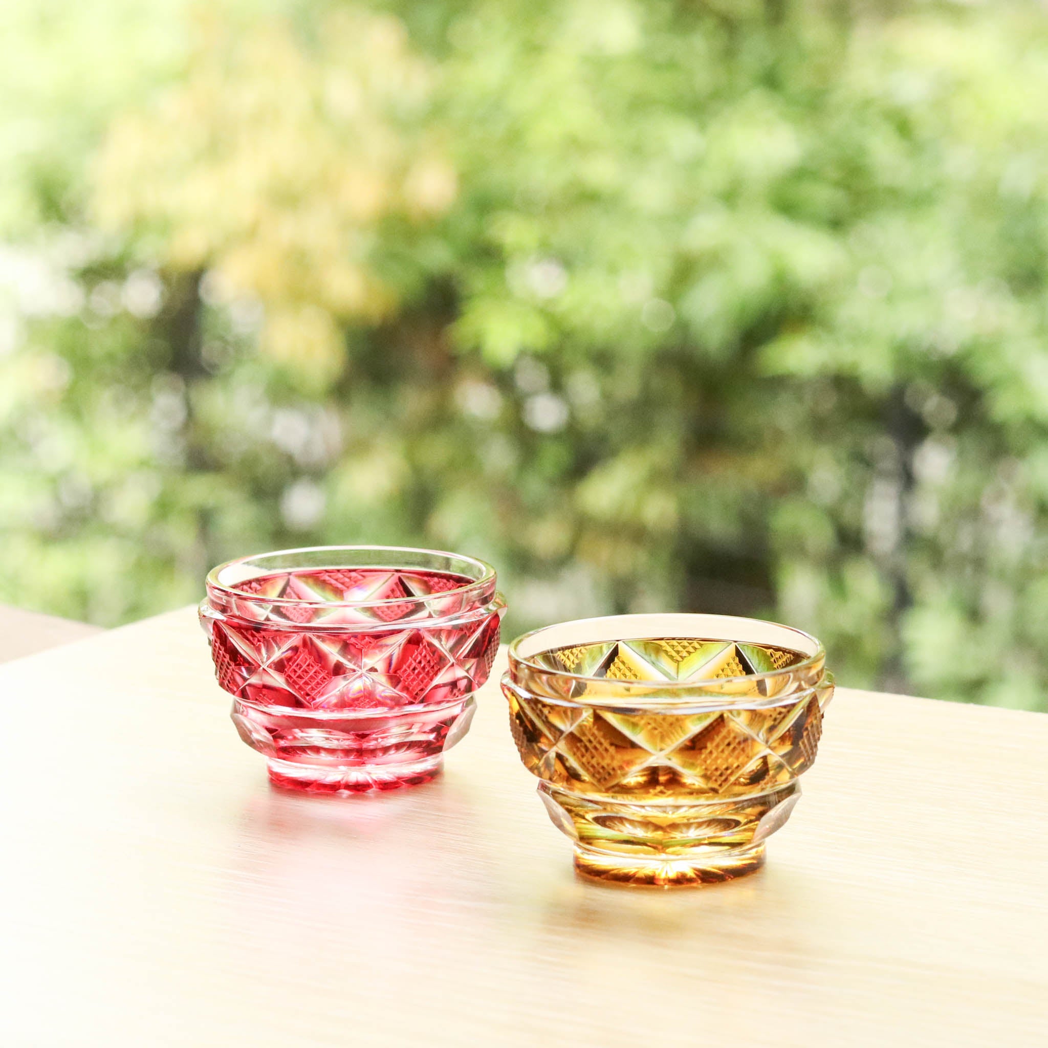 薩摩切子 冷酒おちょこ | 伝匠猪口  小 | 金赤 | 薩摩びーどろ工芸