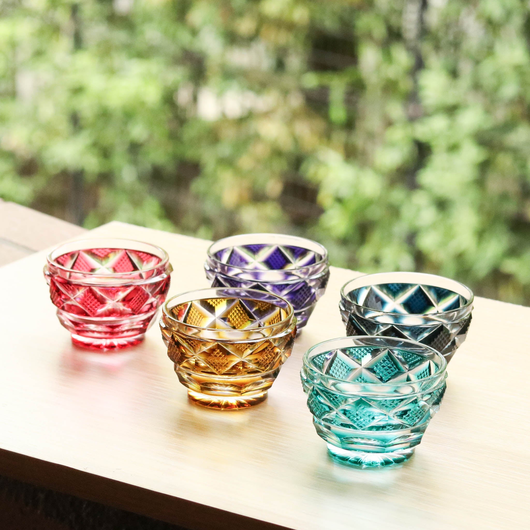 薩摩切子 冷酒おちょこ | 伝匠猪口  小 | 金赤 | 薩摩びーどろ工芸