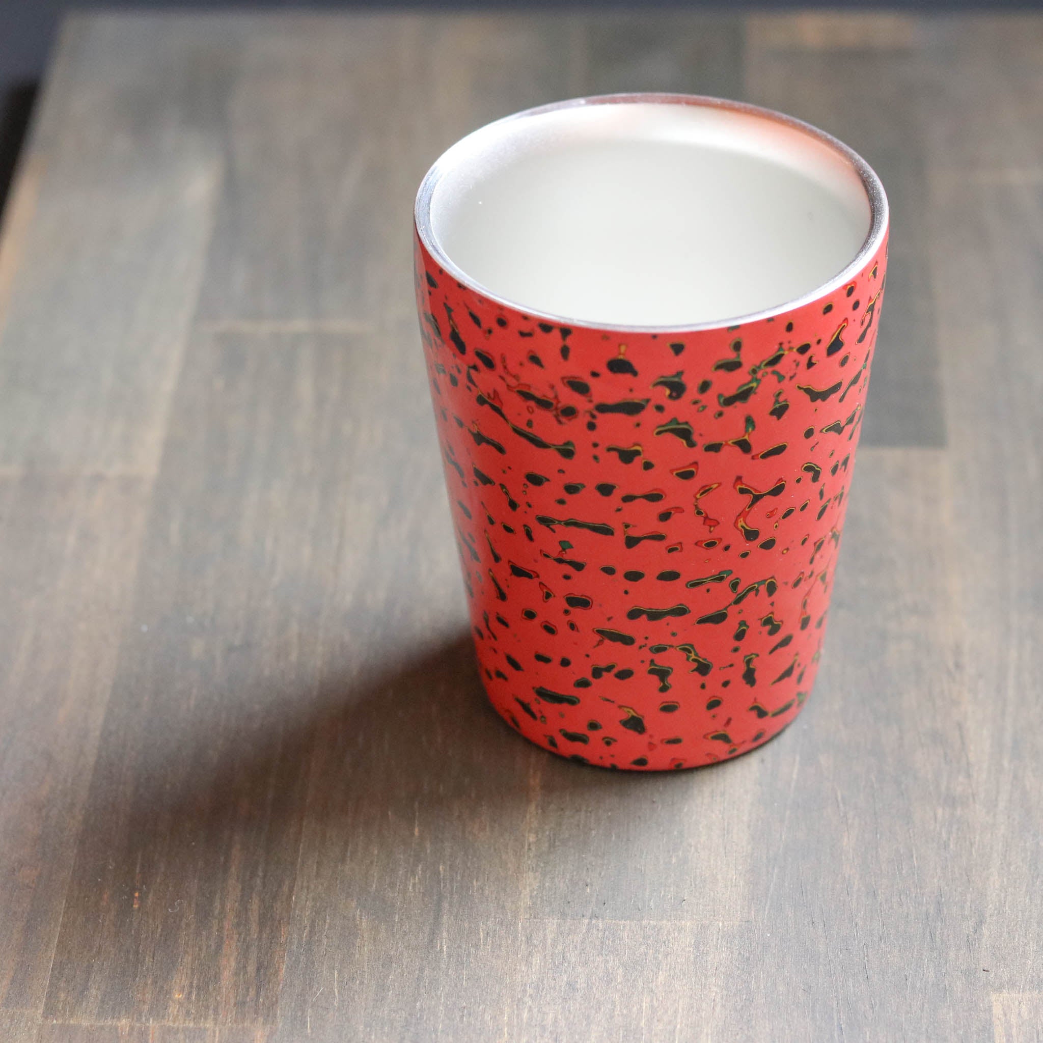 津軽塗 | 二重構造 ステンレスカップ | 唐塗 桃 | 小林漆器