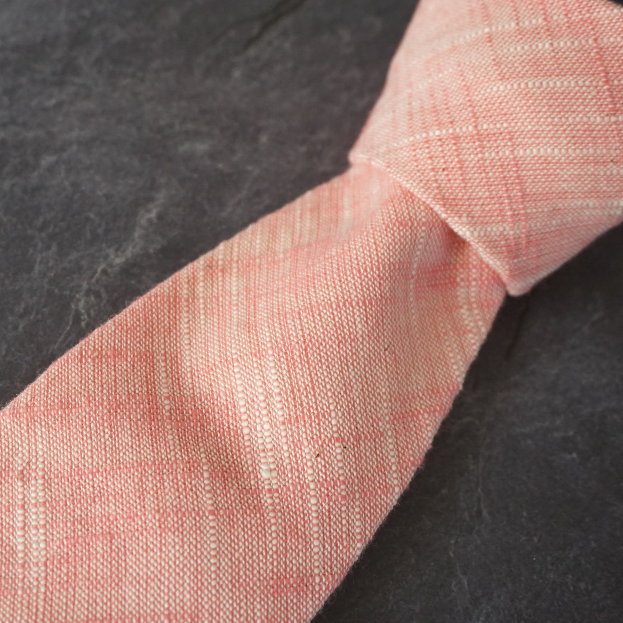 久留米絣 ネクタイ | 無地スラブ | 薄桃 | Kimonissimo