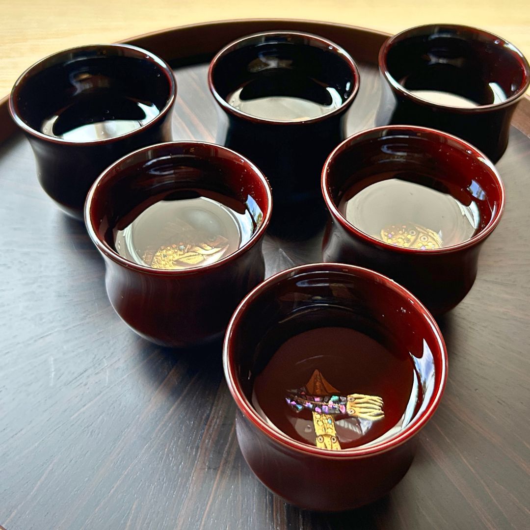 輪島塗 ぐい呑み | 鯛 | 蒔絵 朱溜 | 八井漆器本店