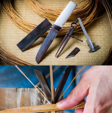 別府竹細工 茶道具 | 茶道入門・野立セット | 竹かご・茶碗6点 | 山下