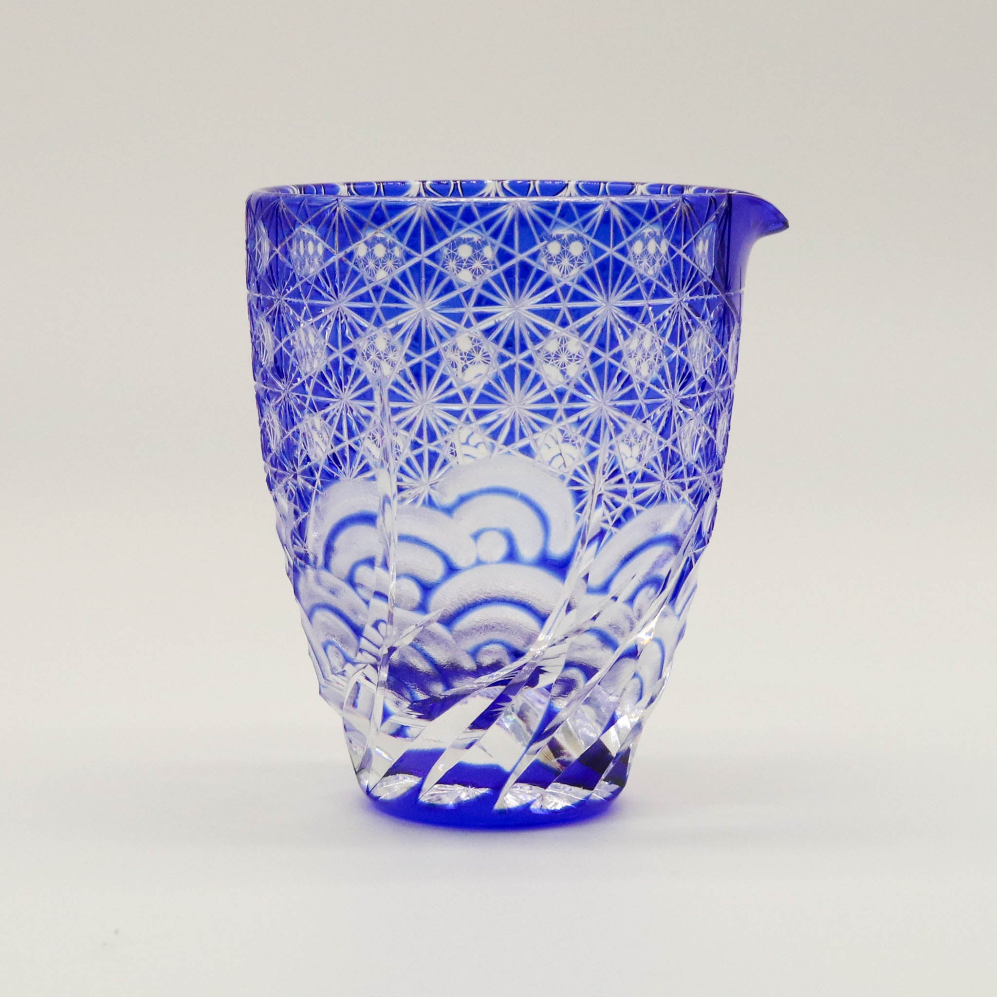 江戸切子 片口｜漣｜瑠璃｜山田硝子