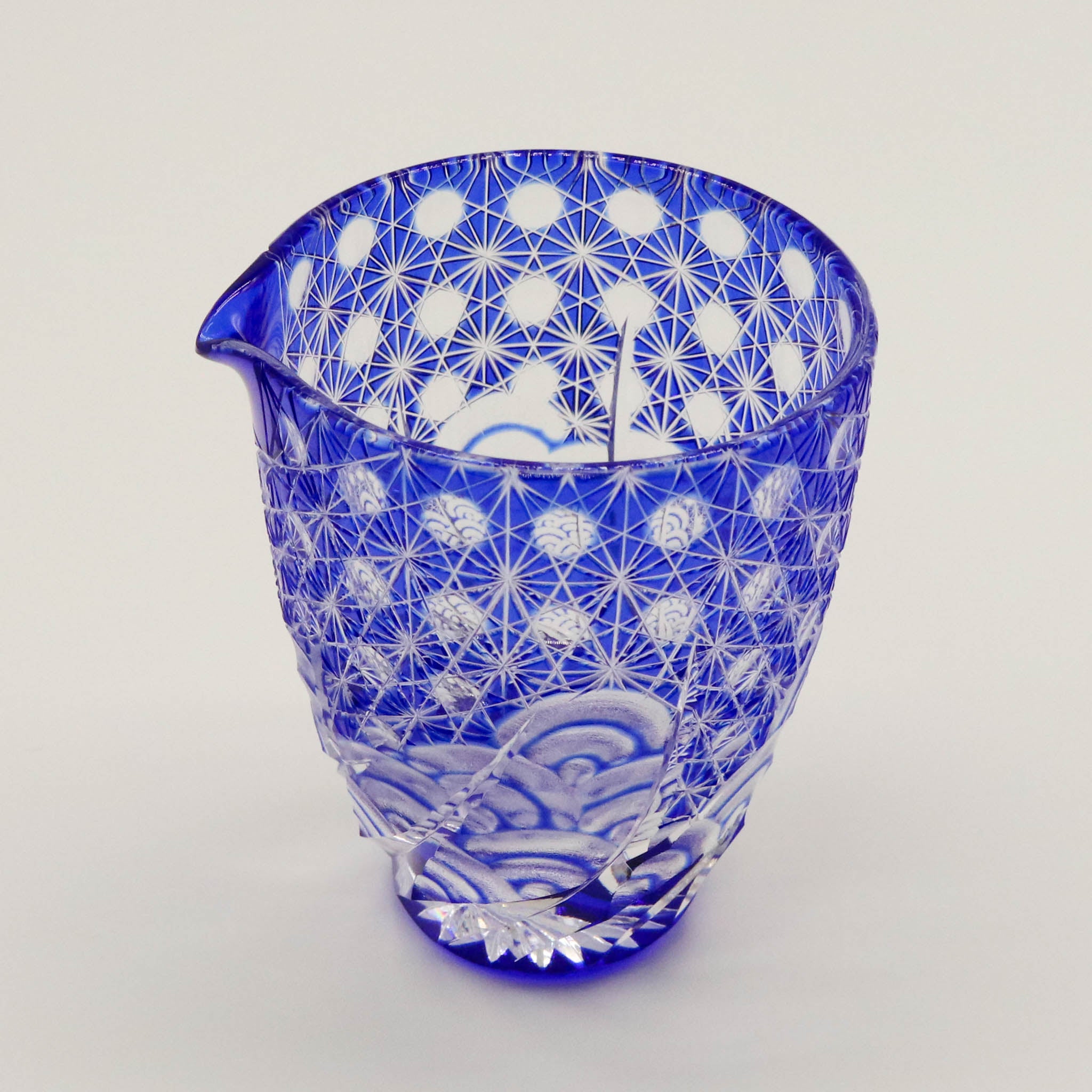 江戸切子 片口｜漣｜瑠璃｜山田硝子