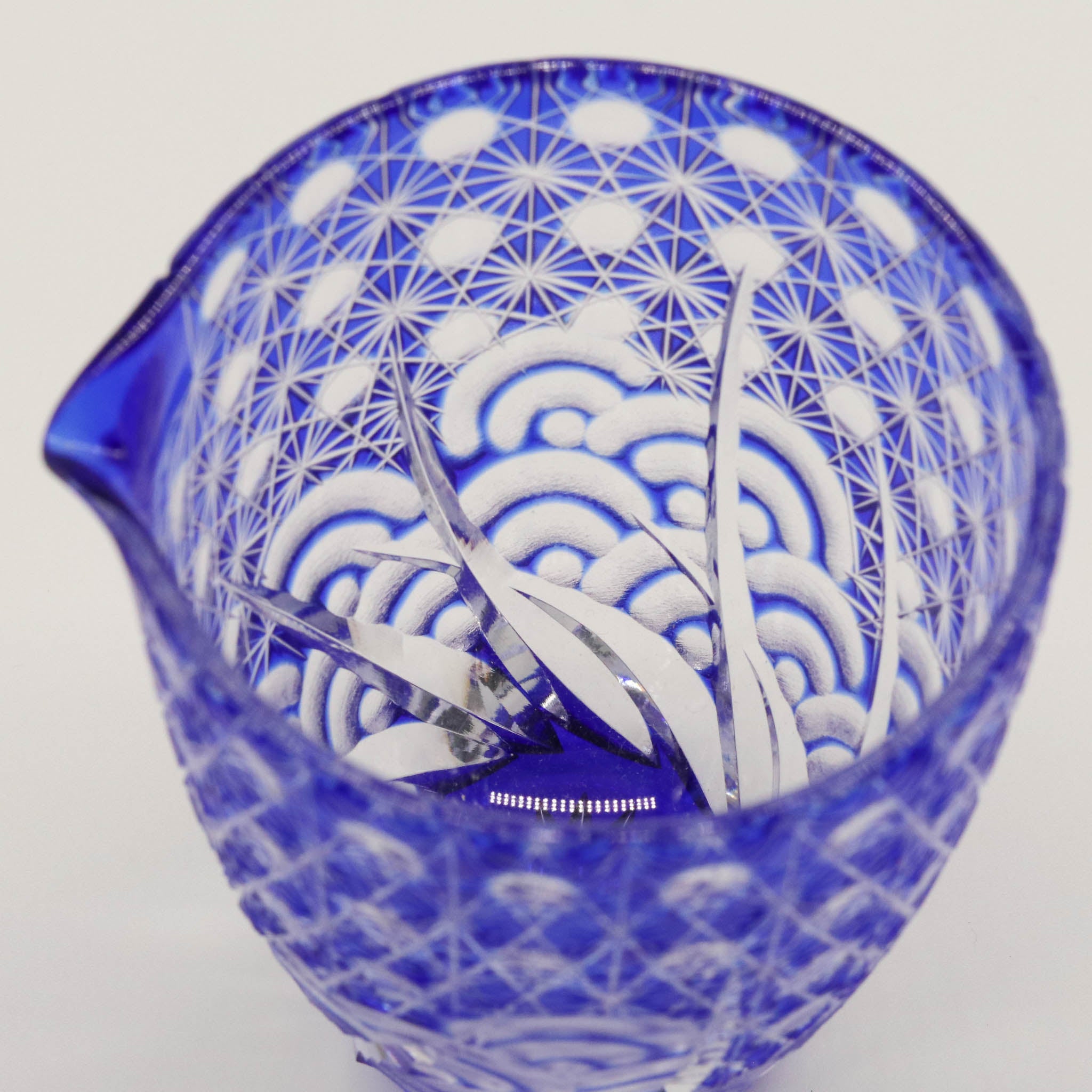 江戸切子 片口｜漣｜瑠璃｜山田硝子