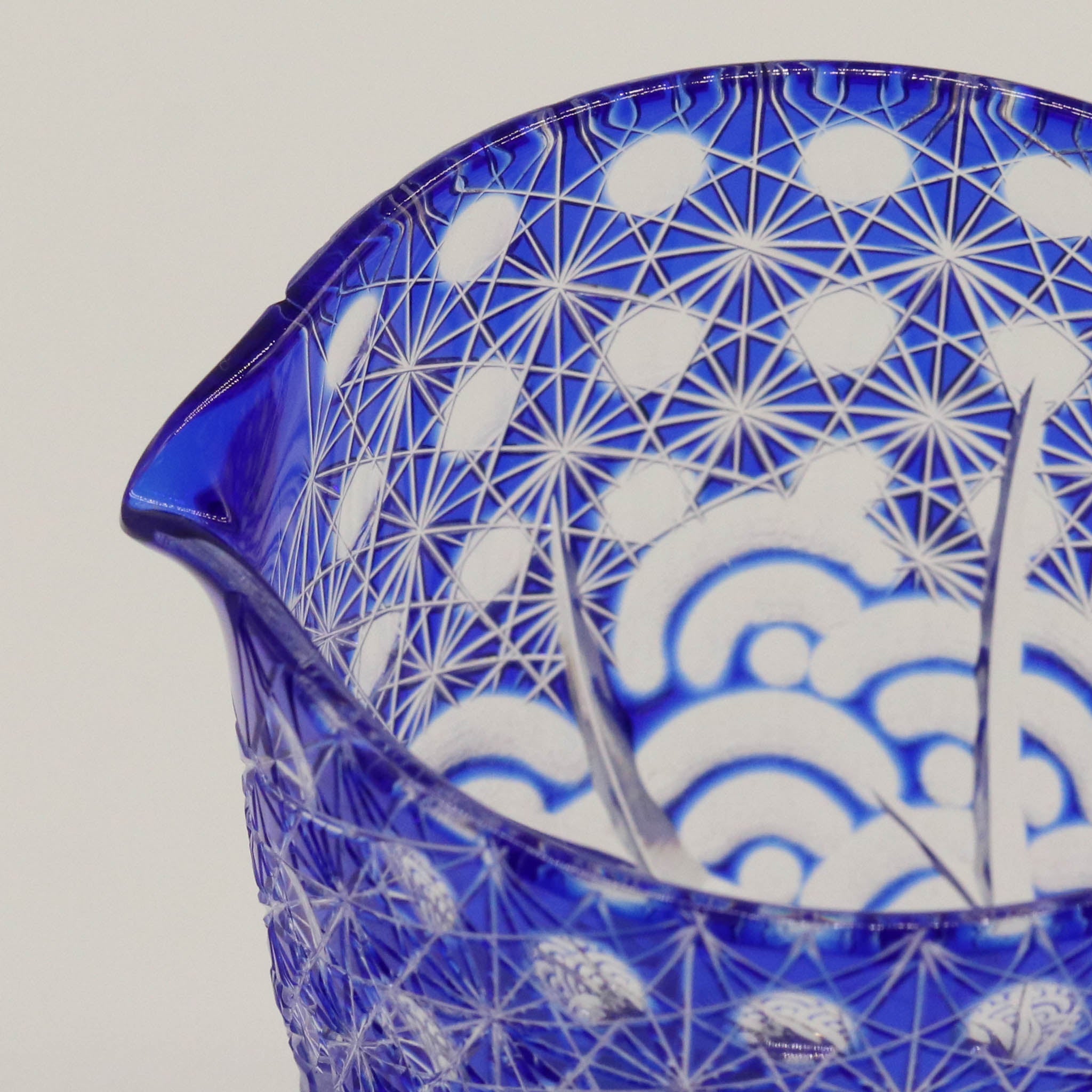 江戸切子 片口｜漣｜瑠璃｜山田硝子