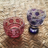 薩摩切子 台付きグラス | 馬上杯 | 金紫 | 薩摩びーどろ工芸