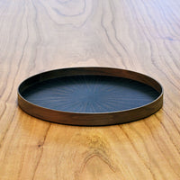 お盆 トレイ | Round Rays Tray (丸) L φ440 | 黒檀 | 森工芸