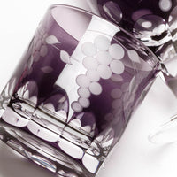 江戸切子 グラス | 葡萄文様 ミニオールド |紫 | ミツワ硝子工芸