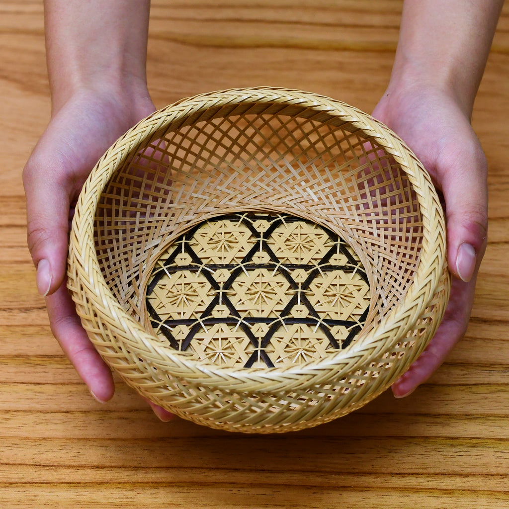 黒竹と藤づるで作った花台5つセット 白く