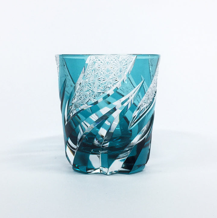 江戸切子 ロックグラス |  homura 焔 | 緑 | haku硝子