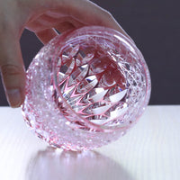 江戸切子 ロックグラス | 蓮華 | 金赤 | 東亜硝子工芸