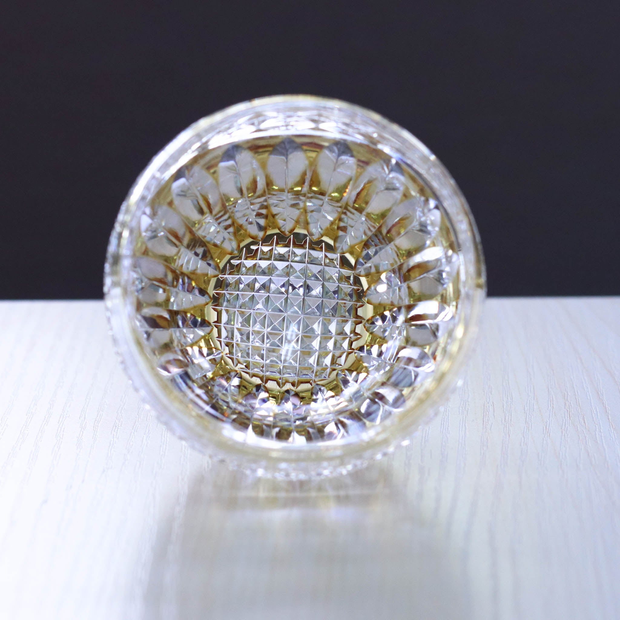 江戸切子 ロックグラス | 向日葵 | 黄 | 東亜硝子工芸