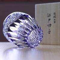 江戸切子 ロックグラス | 向日葵 | 紫 | 東亜硝子工芸