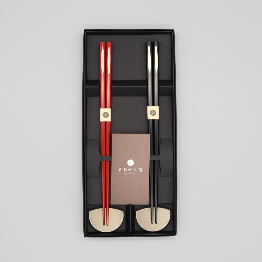 越前漆器 | 夫婦箸 箸置付 | 月の雫 | 越前漆器株式会社