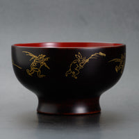 越前漆器 お椀 | 鳥獣戯画 | 内朱 | 土直漆器