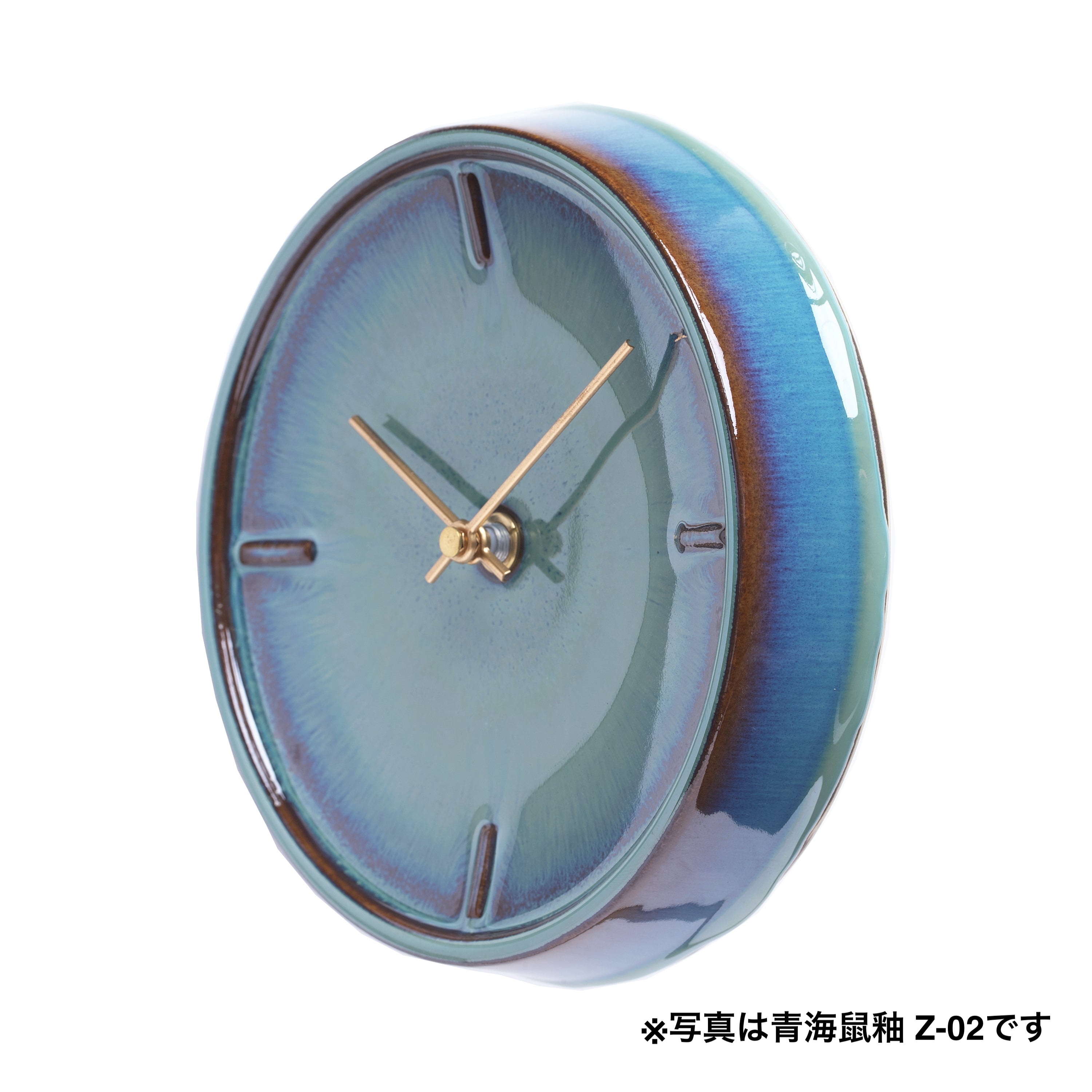 美濃焼 GLAZED CLOCK 陶器時計 壁掛け時計 電池u0026フック付