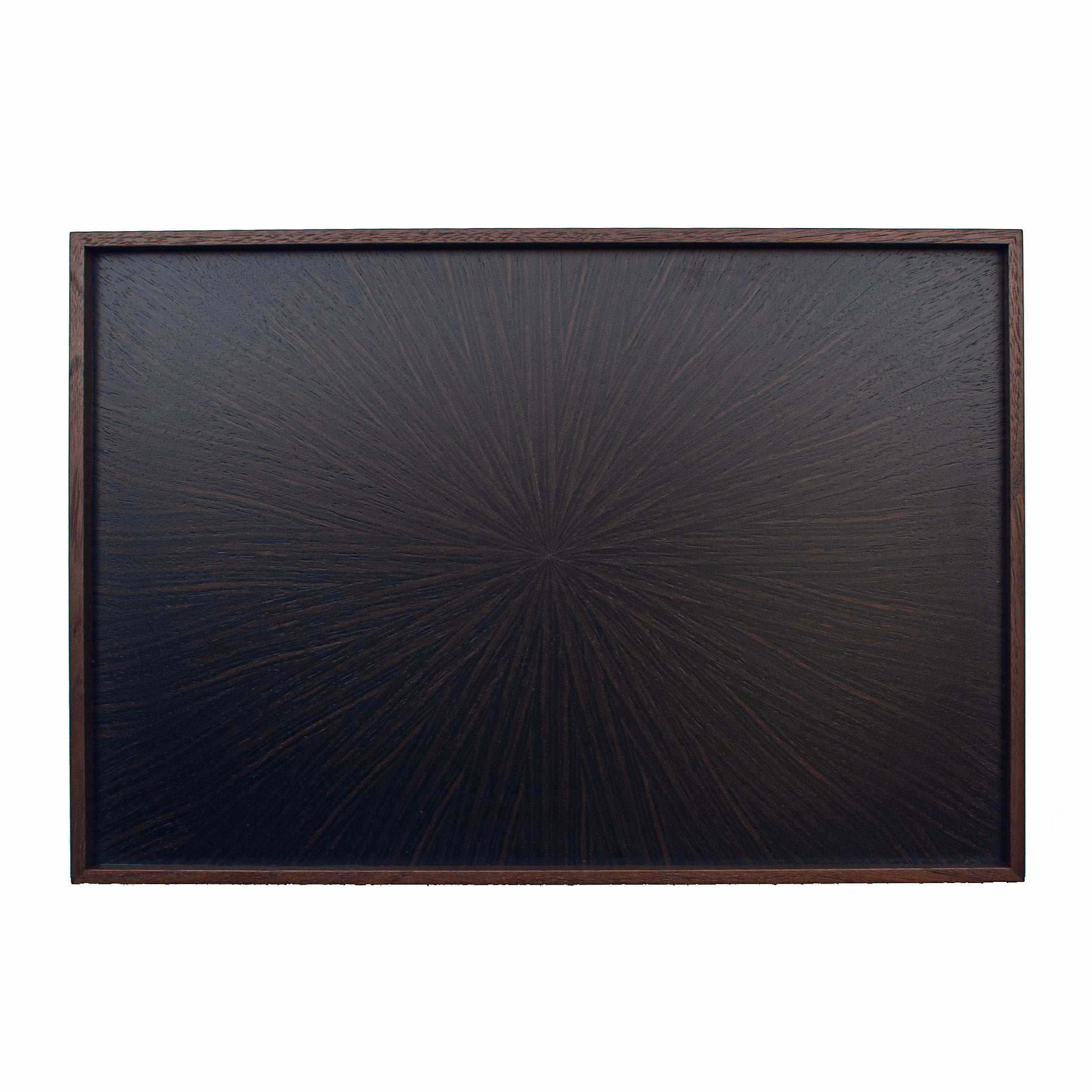 お盆 トレイ | Rectangle Rays Tray (四角) | 黒檀 | 森工芸