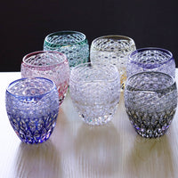 江戸切子 ロックグラス | 蓮華 | 紫 | 東亜硝子工芸