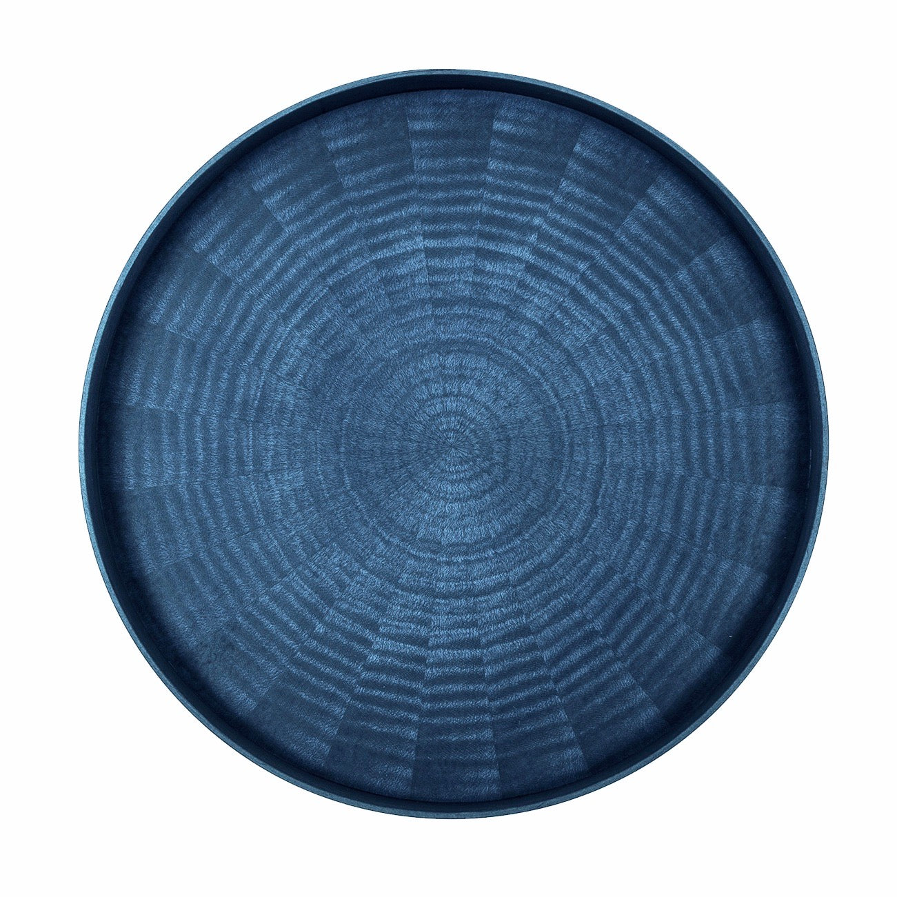 お盆 トレイ | Round Rays Tray (丸) L φ440 | ホワイトシカモア　藍染 | 森工芸