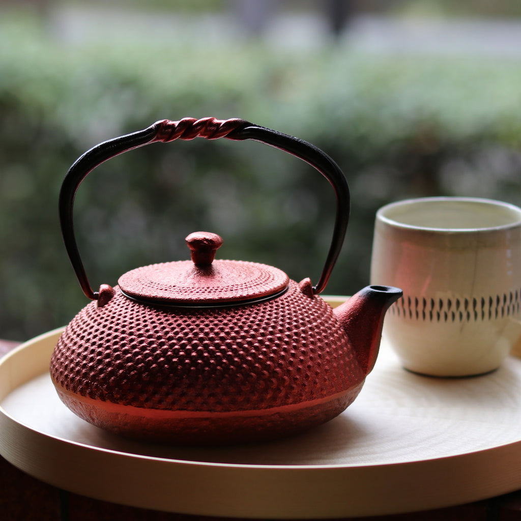 南部鉄器 小鉄瓶 急須 | アラレ 0.5L | 紅 | 及富 