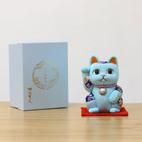招き猫 | 江戸木目込み 招き猫  風水(中) | 青色 | 柿沼人形