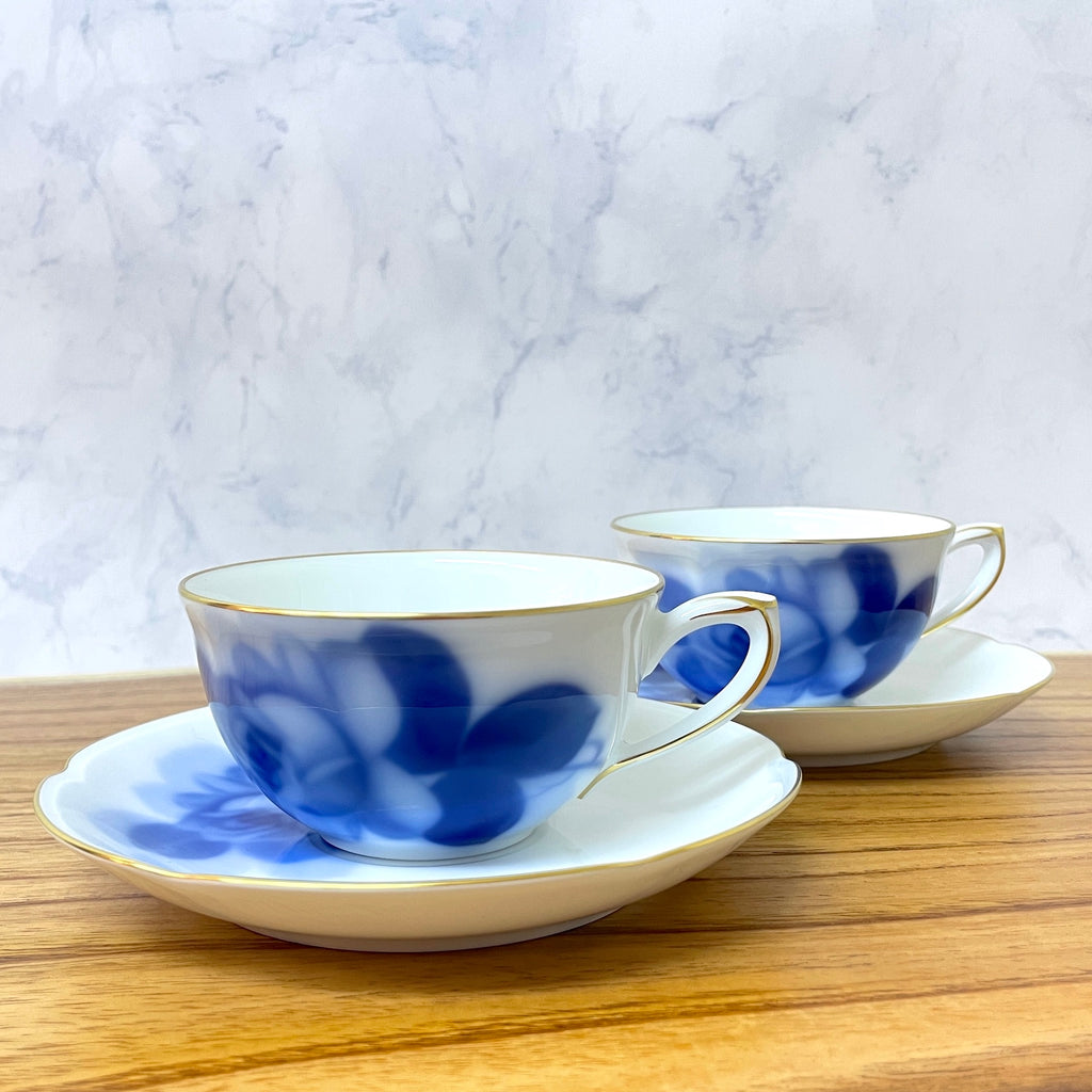 NORITAKEブルーローズ Ivory chinaティーカップ＆ソーサー2客 
