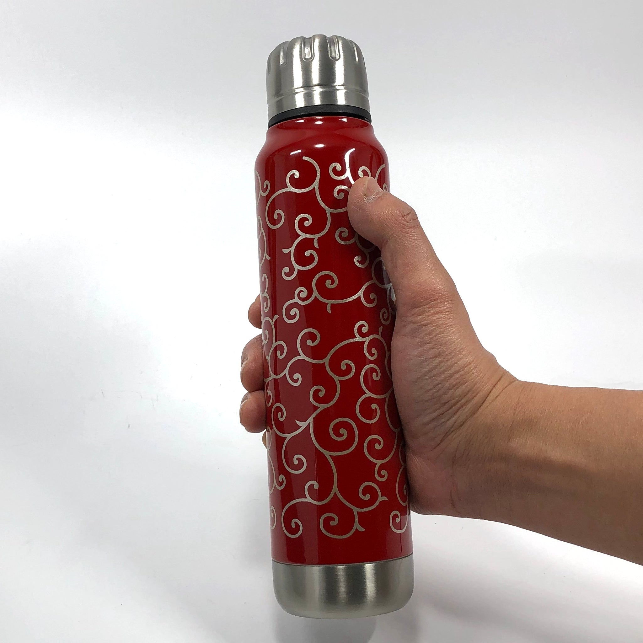 越前塗り マグボトル | URUSHI umbrella bottle（うるしアンブレラボトル） | 唐草 | 朱 | 土直漆器