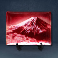 七宝焼き | 飾皿 | 赤富士 18x24