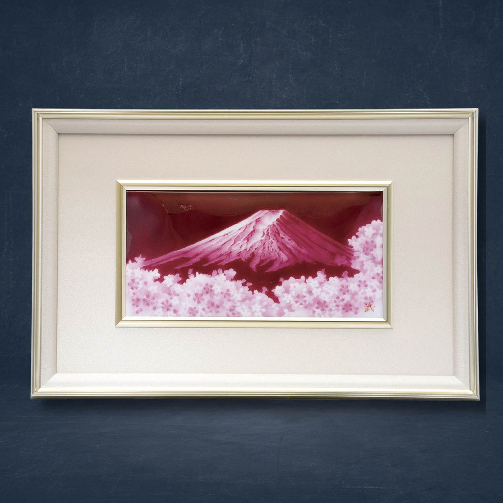七宝焼き | 額 | 赤富士 40×61×5 - 日本工芸堂（想いをつなぐ、工芸 
