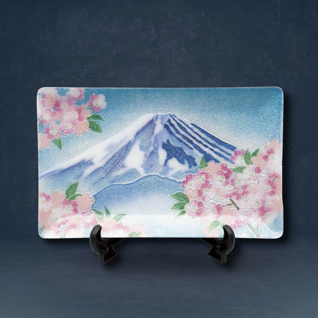 七宝焼き | 飾皿 | 富士桜 15x24 - 日本工芸堂（想いをつなぐ、工芸