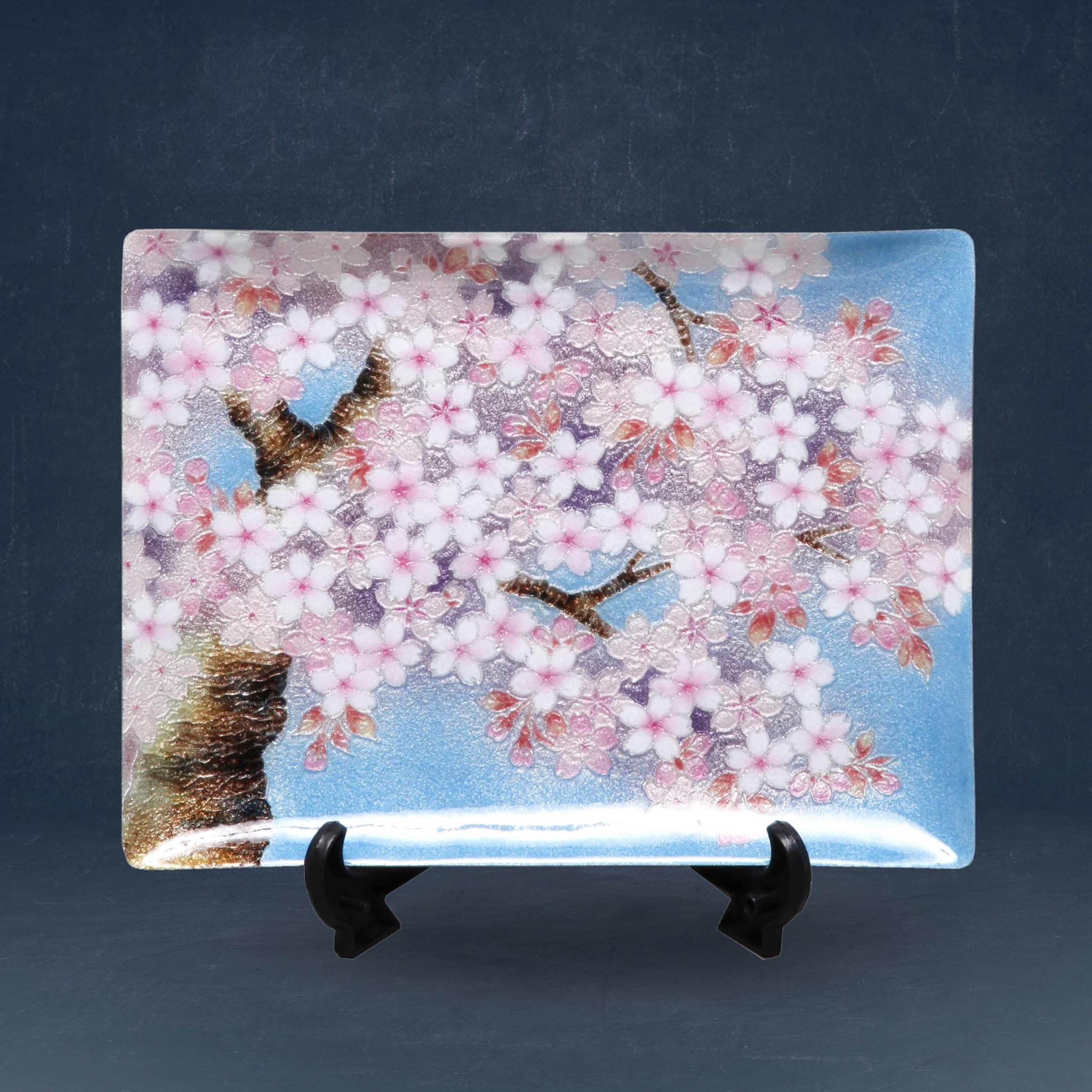 七宝焼き | 飾皿 | 桜 18x24